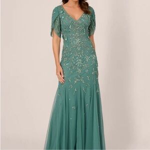 NEW Adrianna Papell Teal Embellished Dress